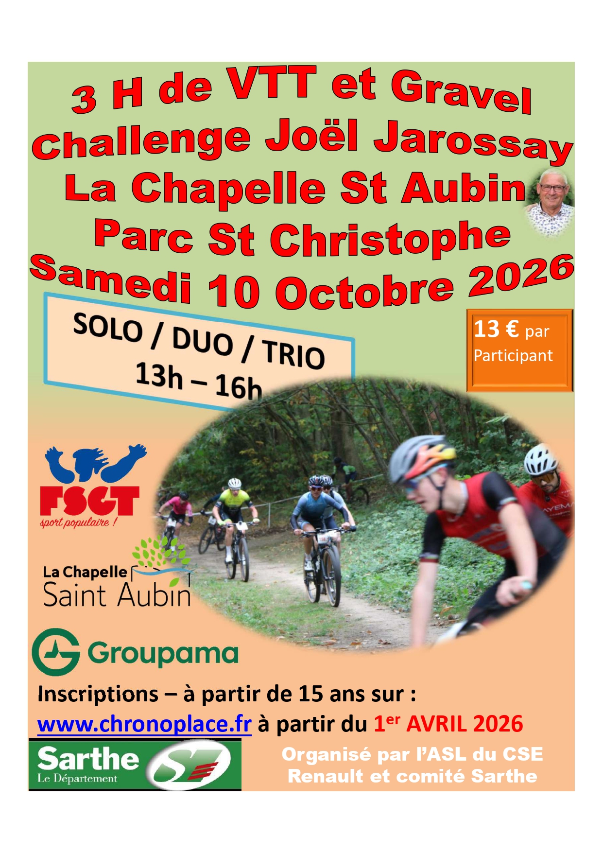Flyer 3h VTT de la Chapelle-Saint-Aubin